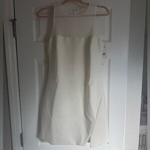 Chic Cream Sleeveless Mini Dress